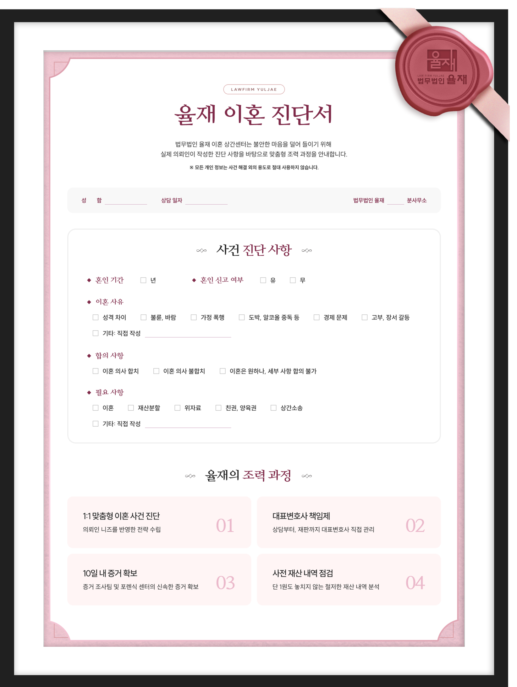 율재 이혼 진단서